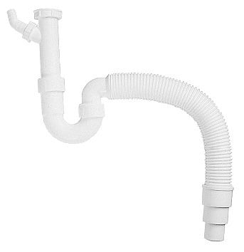 Odor-sealing closure with flexible drain pipe - "goose neck"