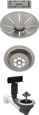 Blanco drain set in Satin Platinum, for one basin
