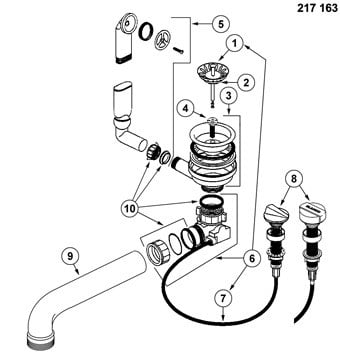Eccentric drain control Blanco 217163 for Sona 5 S, XL 6 S sinks