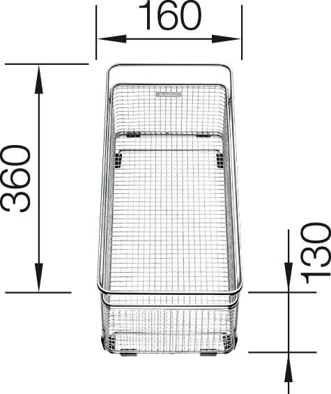 Blanco stainless steel dish rack 360 x160 x130 mm