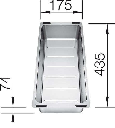 Stainless steel bowl for SUBLINE 435x175x74