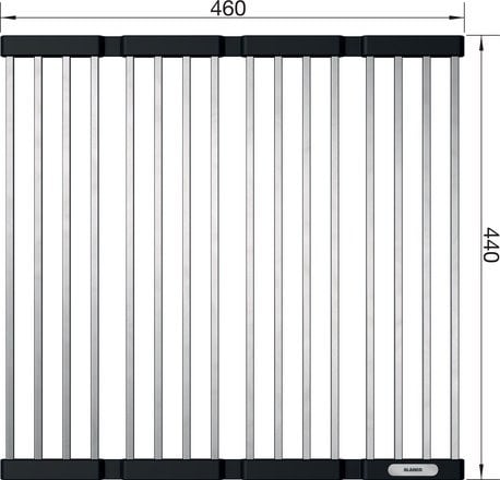 Pull‑out stainless steel grid Blanco KlappMatte 238483, 460 x 440 mm