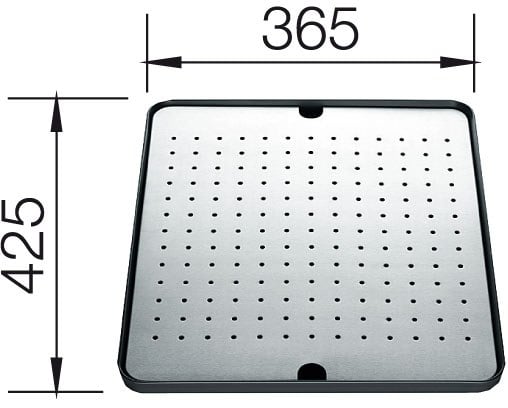 Draining board BLANCO stainless steel/plastic black 425 x 365 mm