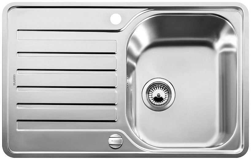 Sink with overflow LANTOS 45 S‑IF Compact brushed stainless steel