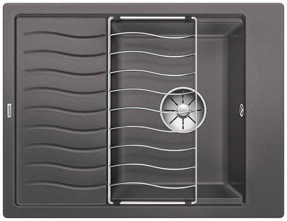 Kitchen sink Blanco Elon 45 S, with a draining grid, Grey stone
