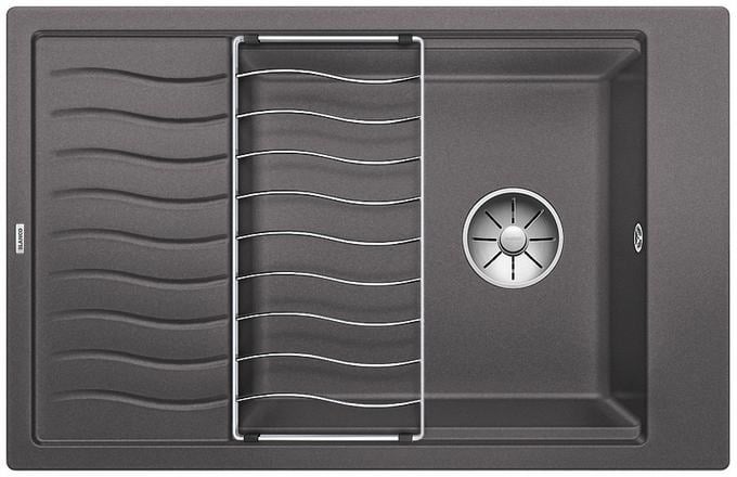 Sink Blanco Elon XL 6 S, with a draining grid, Grey stone