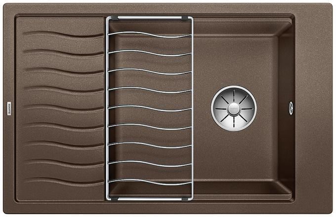 Kitchen sink Blanco Elon XL 6 S, with a draining grid, Coffee