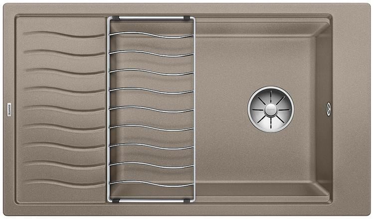 Kitchen sink Blanco Elon XL 8 S, with draining grid, Tartufo