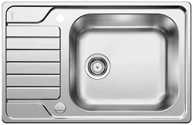 Single sink Blanco DINAS XL 6 S Compact brushed stainless steel with offset