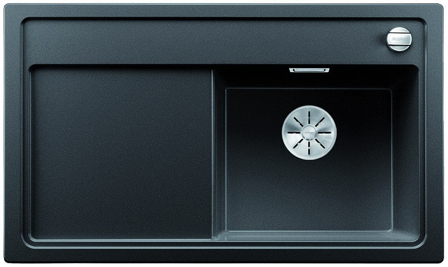 Kitchen sink Blanco Zenar 45 S Black, right, with offset