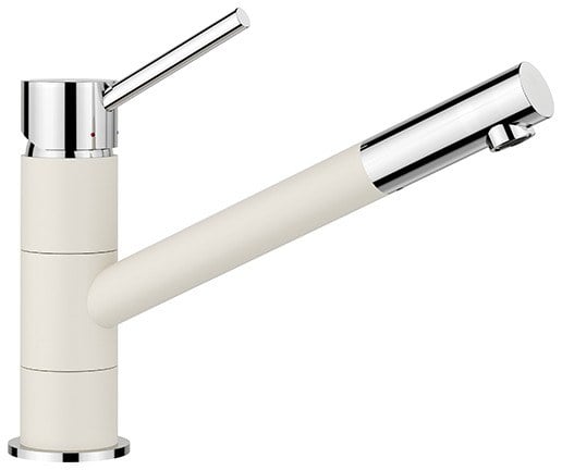 Blanco KANO kitchen tap – white soft/chrome, no spray