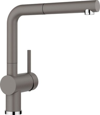 Blanco Linus‑S kitchen tap in Gray Volcano with shower