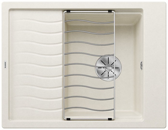 Kitchen sink Blanco Elon 45 S White Soft, with draining grid, without offset