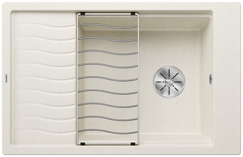 Kitchen sink Blanco Elon XL 6 S, with draining grid, White soft