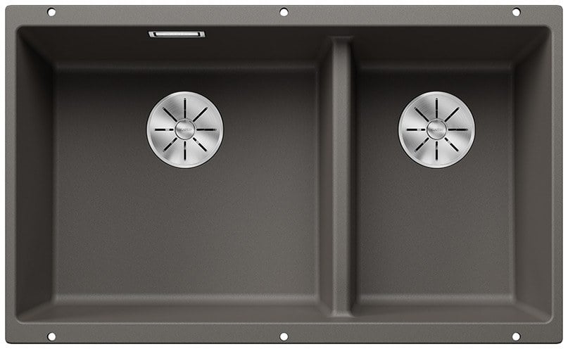 Double sink Blanco SUBLINE 430/270 U InFino Silgranit gray volcano