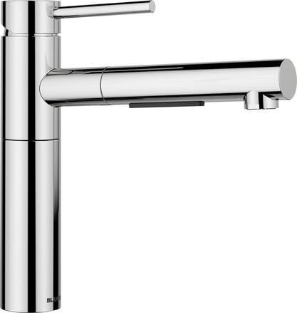 Blanco ALTA‑S‑F II chrome kitchen tap with pull‑out spray and switching function