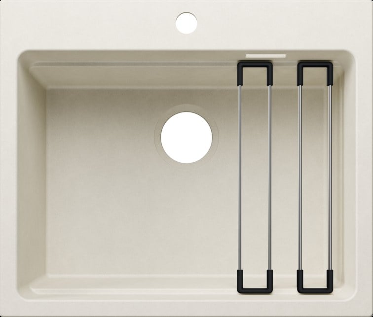 Kitchen sink Blanco ETAGON 6 InFino Silgranit white soft without drain tap + slides