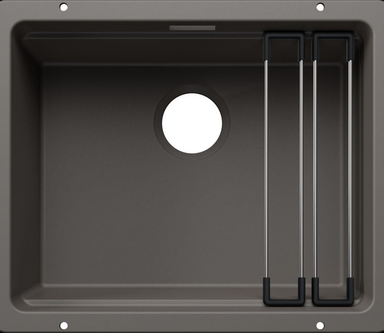 Kitchen sink Blanco Etagon 500-U Gray volcano, without accessories, with slides