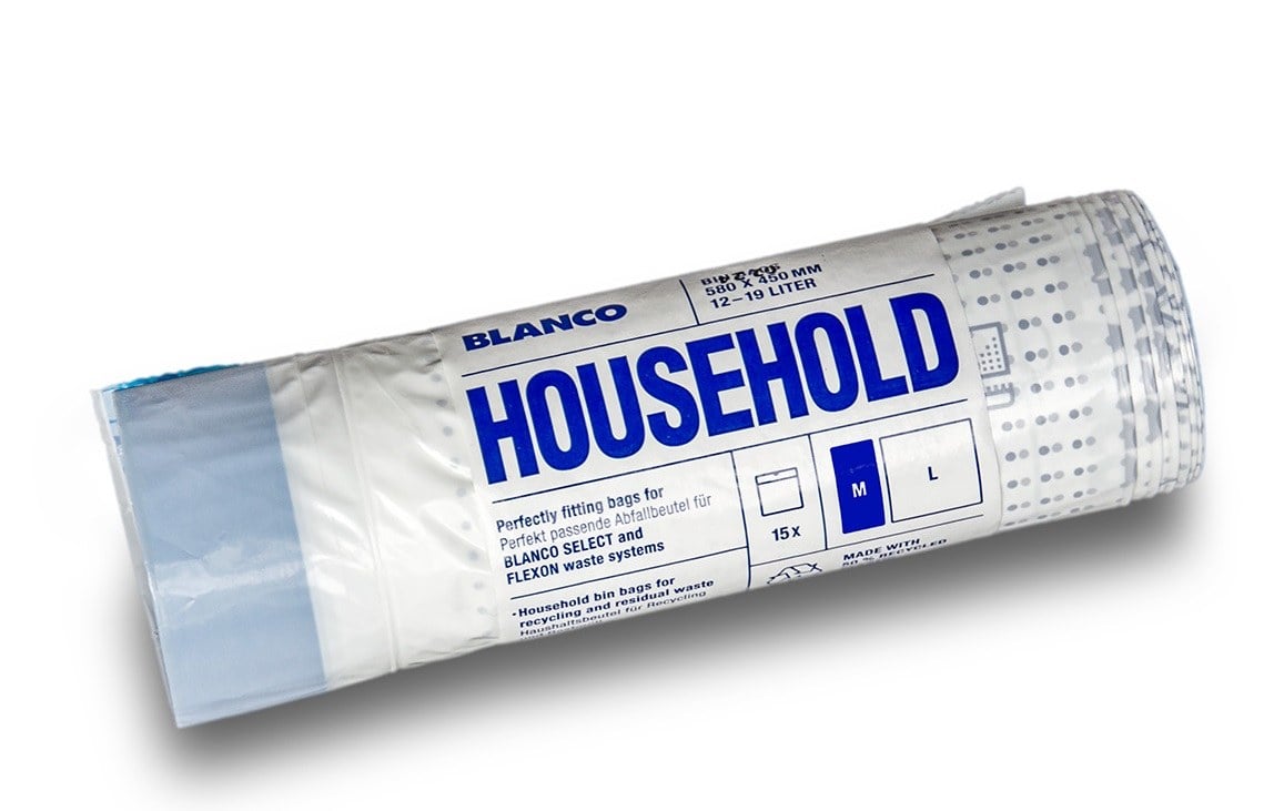 Drawstring waste bags Blanco Household M, for containers 12-19 l, 15 ks