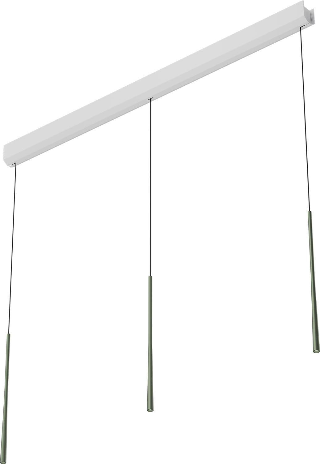 BORA Stars triple pendant light, linear – moss-green