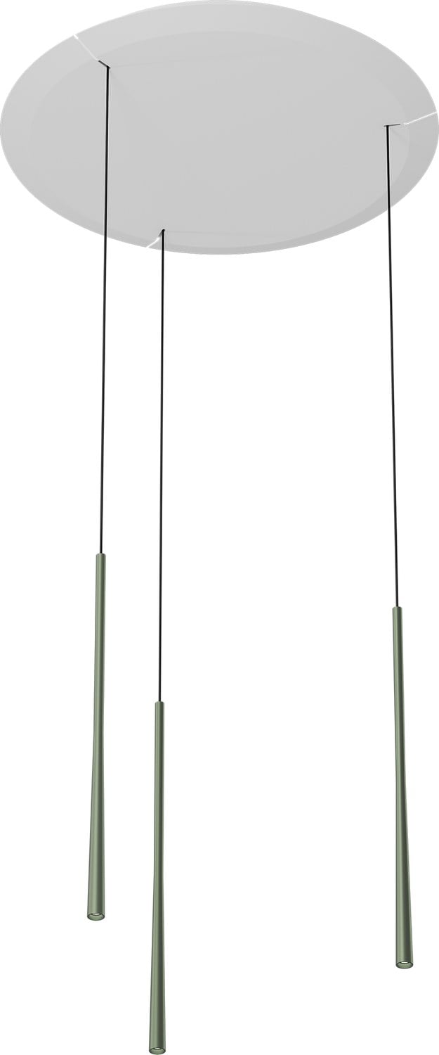 BORA Stars triple pendant light, circular – moss green