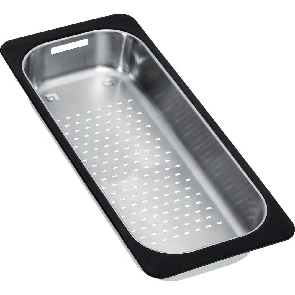 stainless steel bowl / black plastic