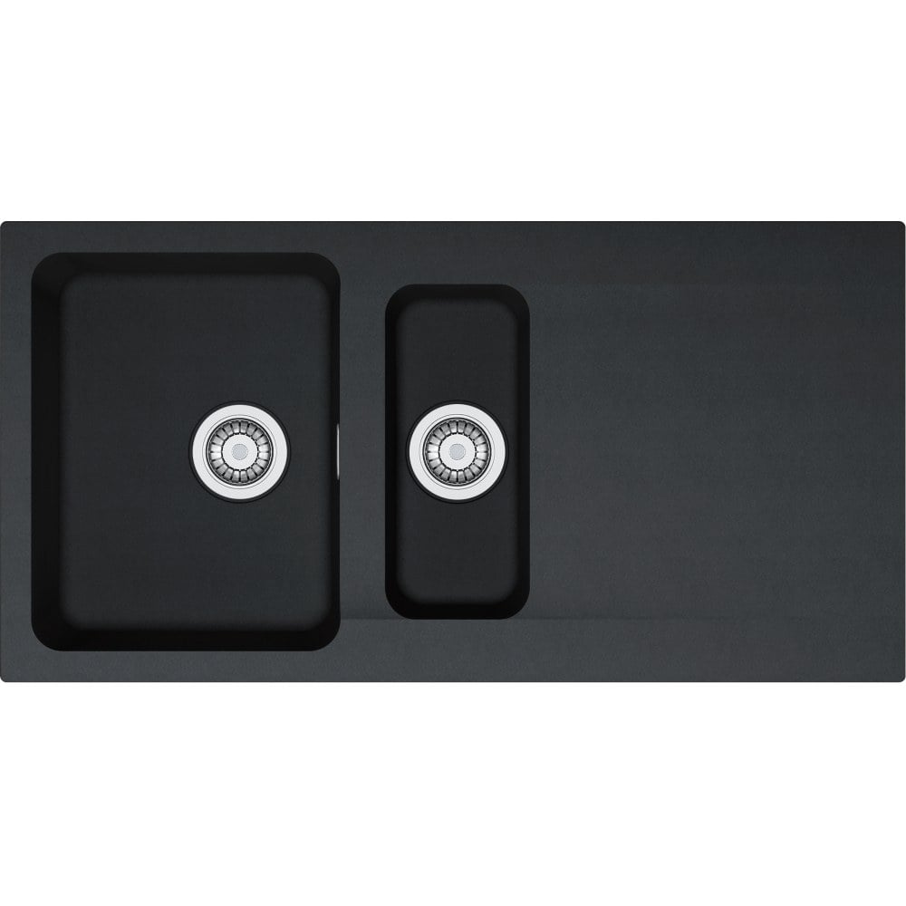 Kitchen tectonite single sink with basin and overflow Franke Orion OID 651 Black