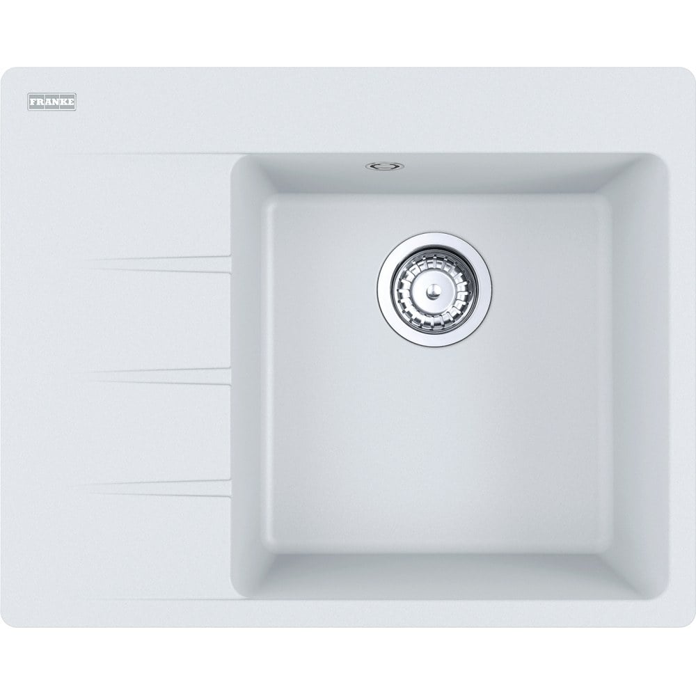 Kitchen fragranite single sink Franke Centro CNG 611-62 TL/7 White‑LED, right