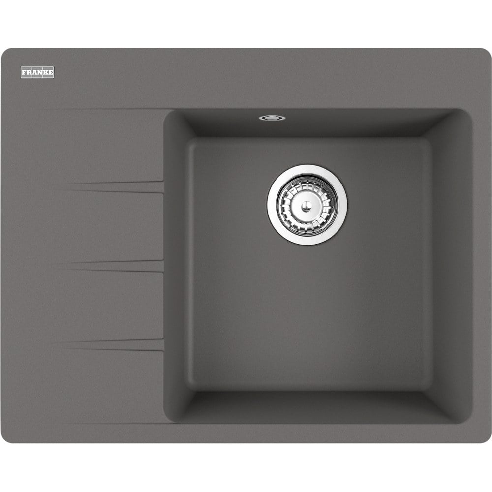 Kitchen fragranite single sink Franke Centro CNG 611-62 TL/7 Grey stone, right