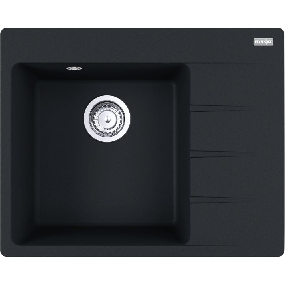 Kitchen fragranite single‑basin sink Franke Centro CNG 611‑62 TL/2 matte black, left