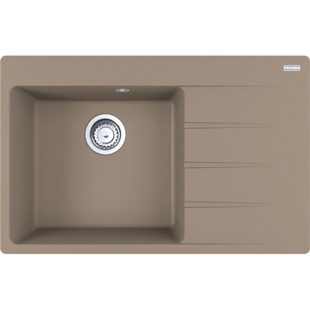 Kitchen fragranite single sink Franke Centro CNG 611-78 TL/2 Cashmere, left