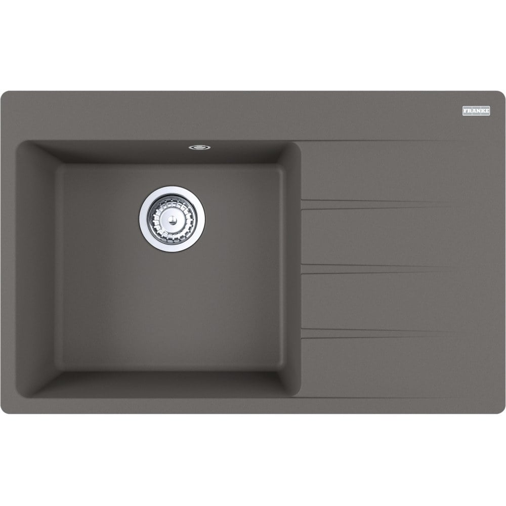 Kitchen single sink with drain Franke Centro CNG 611-78 TL/2 Gray Stone, left