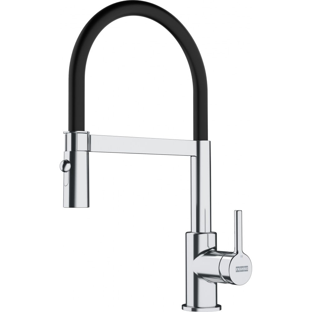 Kitchen tap LINA 115.0626.085 with flexible arm in chrome/black finish with shower