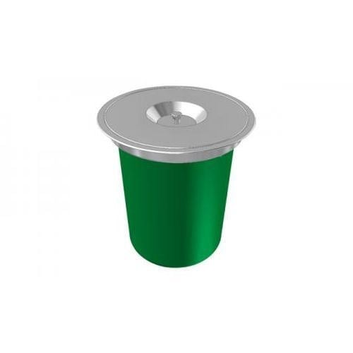 waste basket, flush‑mounted to the worktop, round