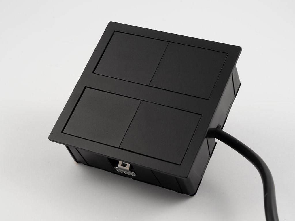 Built‑in socket unit, matte black - ZASUVKA39, BOTTOM MOUNTING NOT POSSIBLE