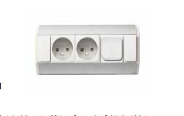 Corner drawer system with 2 drawers and 1 switch aluminum / white, BOTTOM MOUNTING NOT POSSIBLE