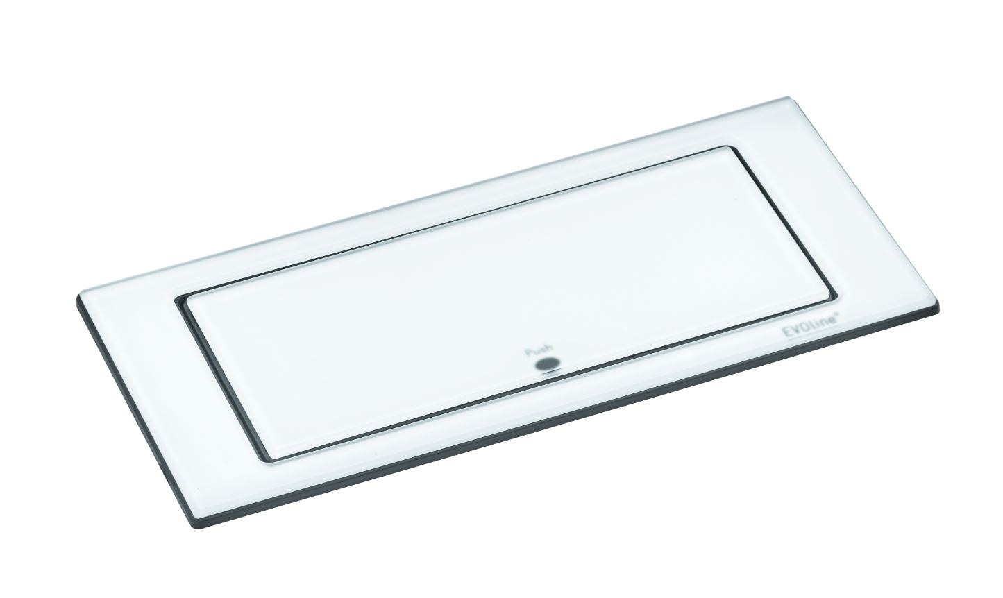 Worktop socket 2x 230V/ČSN socket + 1x USB Type‑C, matte white glass