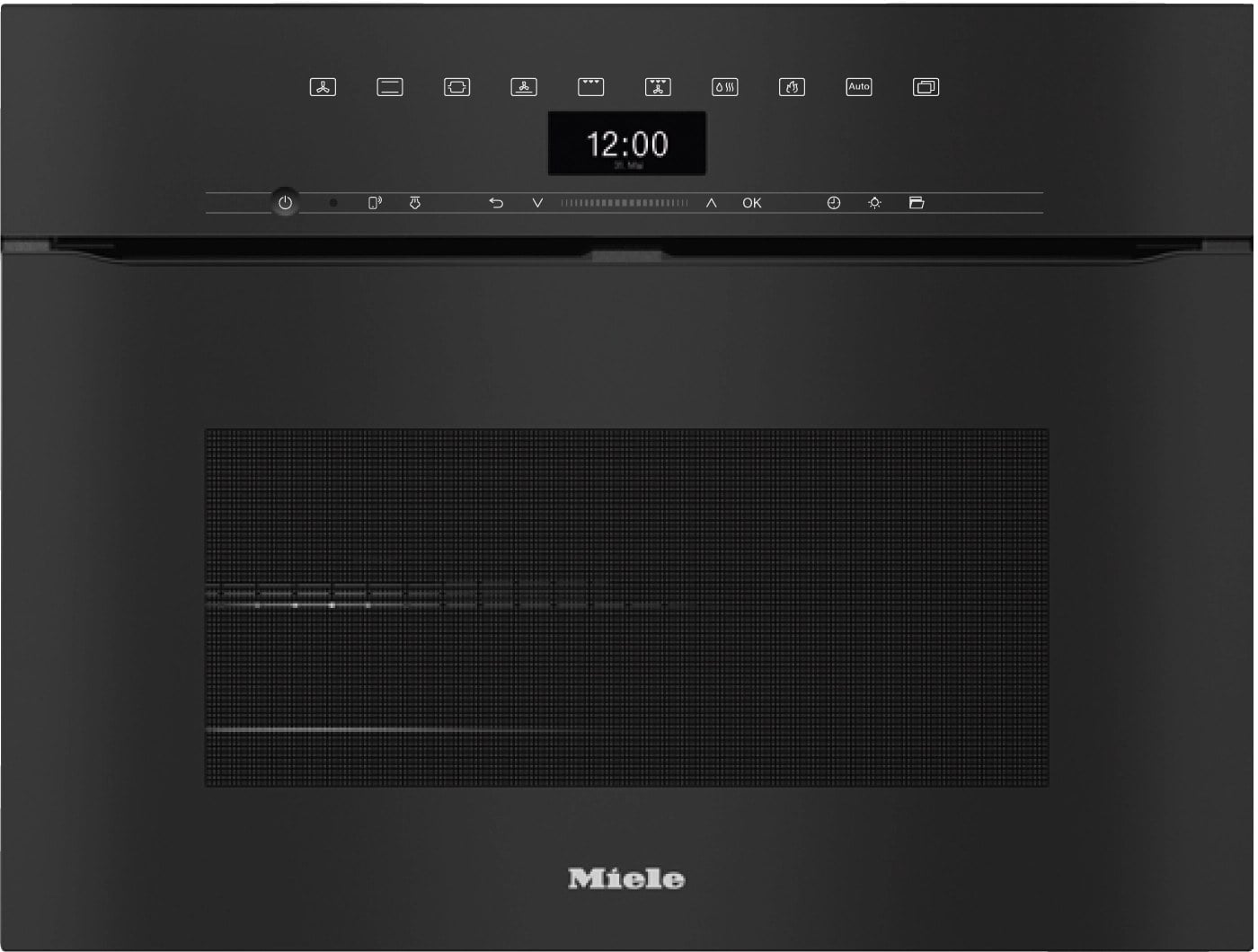 Kompakter Backofen ohne Griff Miele H7440BPX Obsidian schwarz