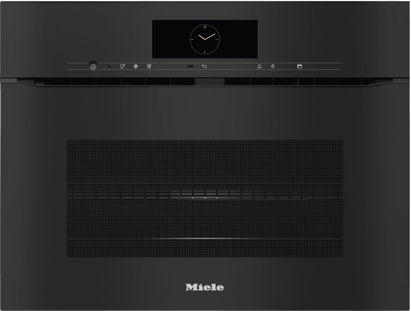 Kompaktná pečicí rúra s mikrovlnou bez rukoväte Miele H7840BMX Obsidian čierna