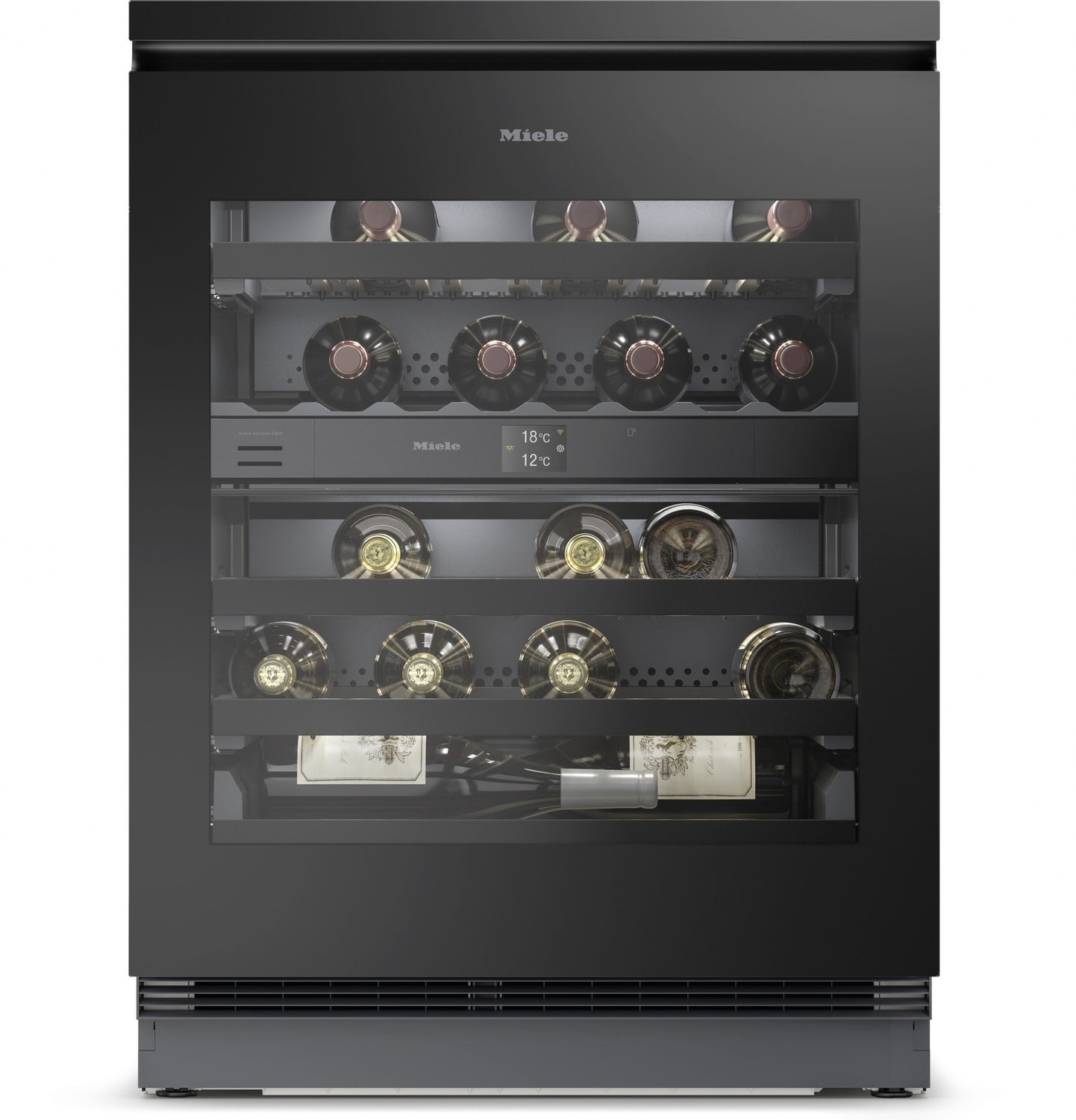Einbau‑Weinschrank Miele KWTUS 7074 F, obsidian Schwarz