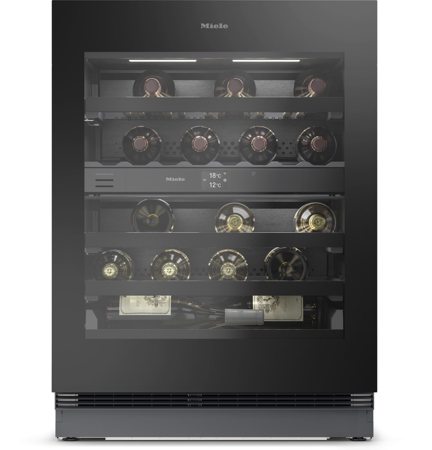 Freistehende Vinothek Miele KWTUS 7096 E Obsidian schwarz (Glas)