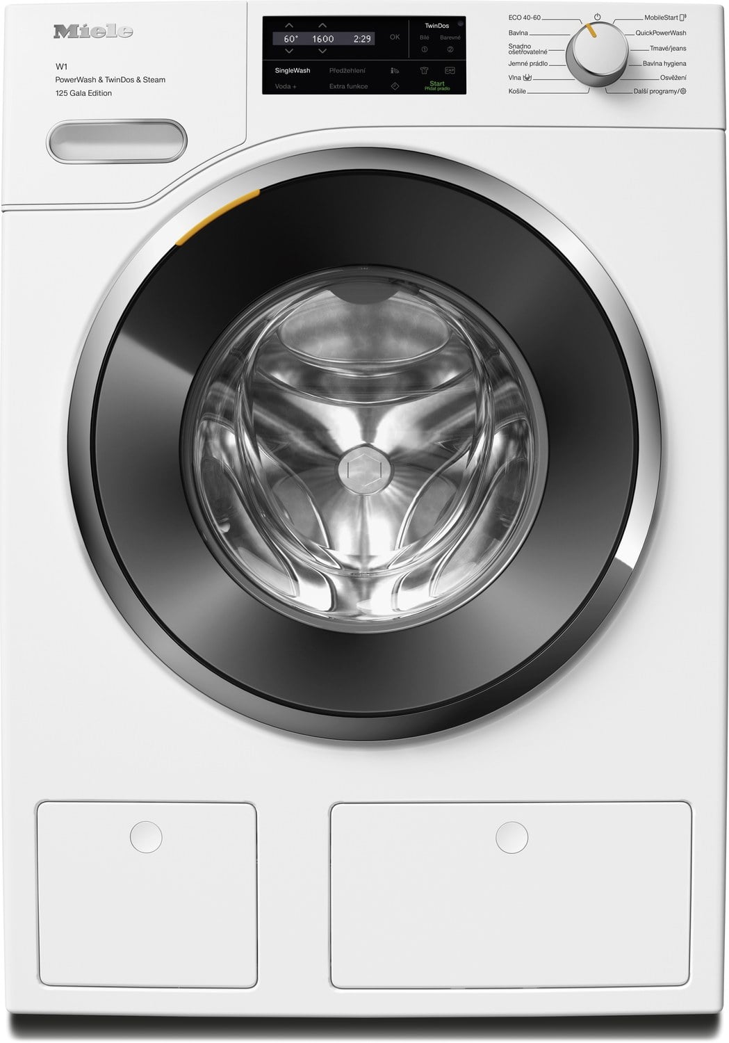 Freestanding automatic washing machine Miele with front loading WWI880 WCS PWash&TDos&Steam Lotus White