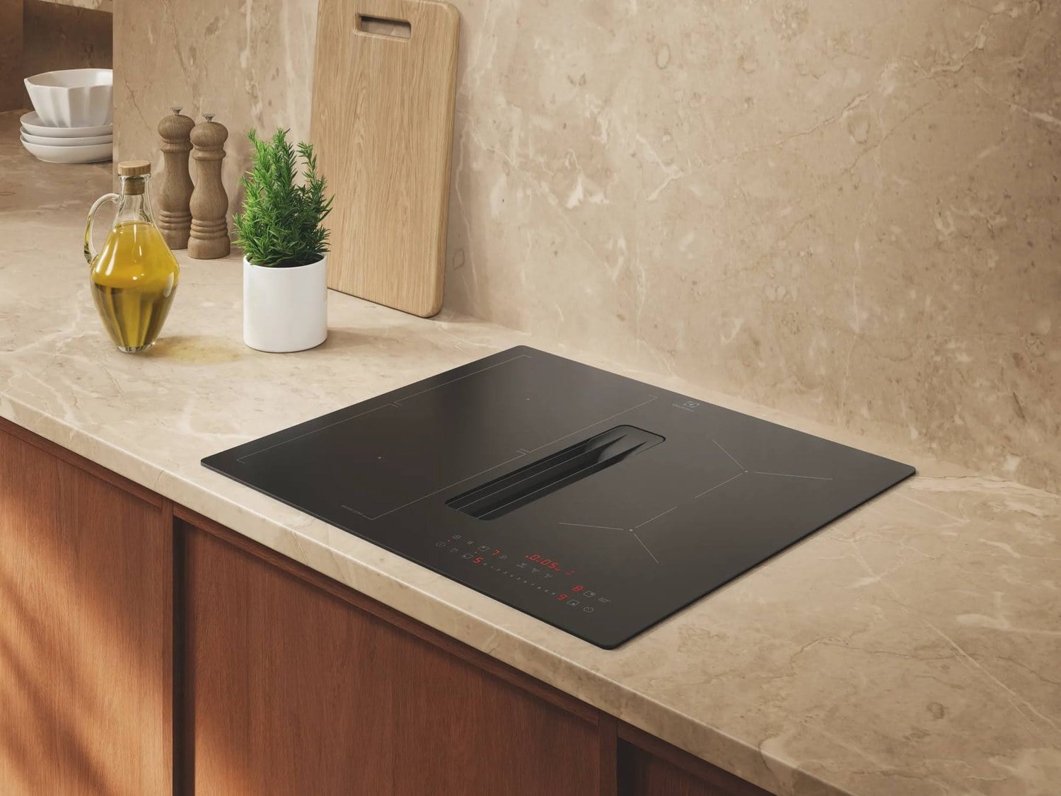 Varná deska indukční s odsavačem Electrolux ECC63410CT SaphirMatt SE