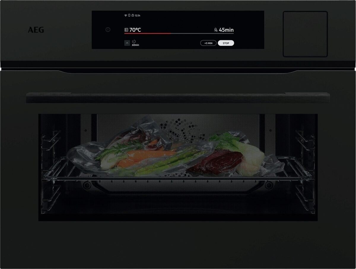 Built-in compact fan oven AEG with 100% steam NKP9S821T