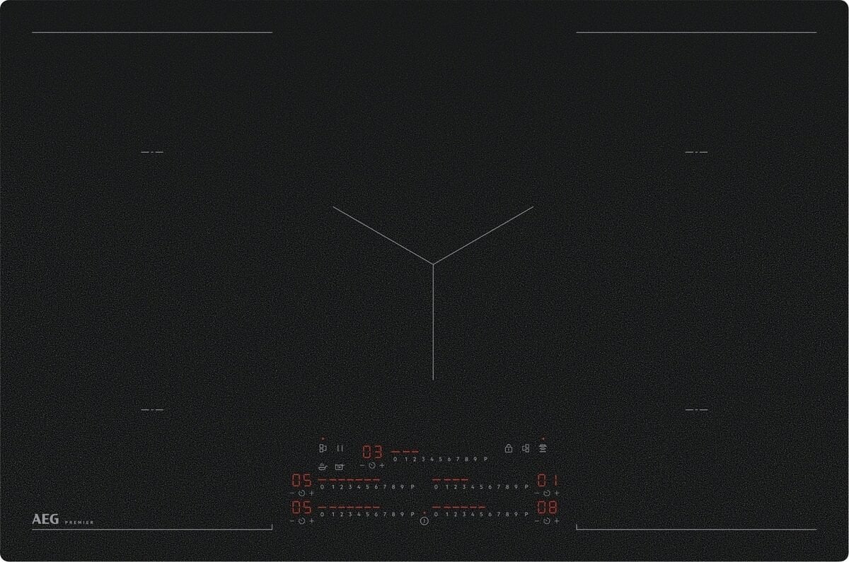 Induction hob from the PREMIER LINE series AEG PI8000S80 SenseBoil & Fry Hob2Hood® SaphirMatt®
