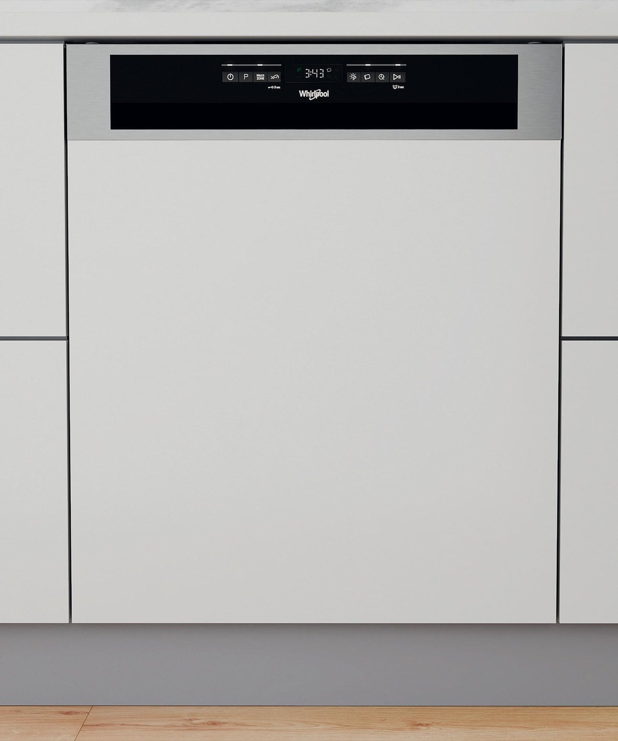Built‑in dishwasher with panel Whirlpool WBO3O33PLX