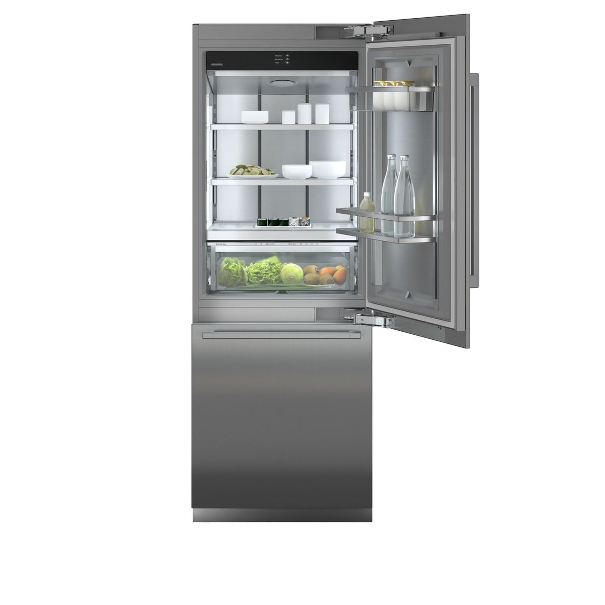 Beépíthető kombinált hűtőszekrény fagyasztóval Liebherr MONOLITH ECBNei 9770 (jobbra)