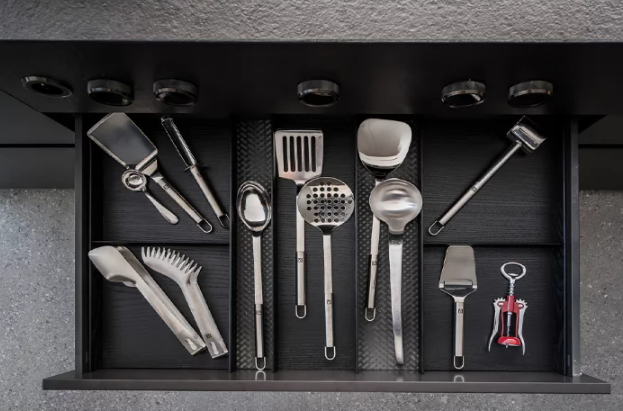 Set of internal drawer organizers 900 mm made of ash wood