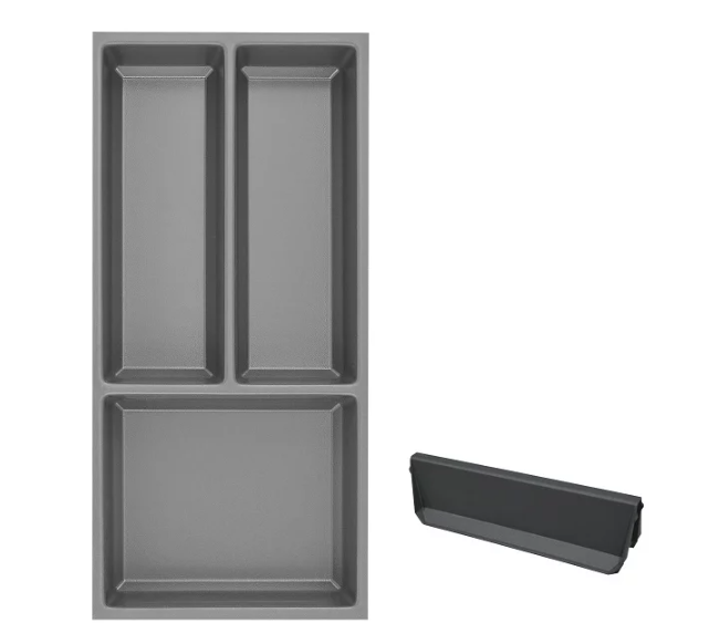 Drawer Agoform Sky + 1 divider, carcass width 300 mm, plastic slate gray