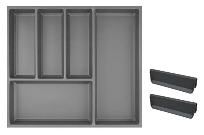 Tall cabinet Agoform Sky + 2 dividers, carcass width 600 mm, plastic slate gray
